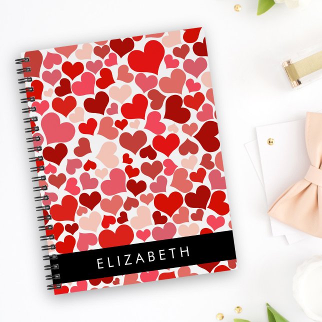 Pattern Of Hearts, Red Hearts, Love, Your Name Planner (Creator Uploaded)