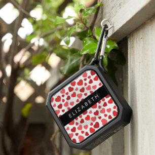 Pattern Of Hearts, Red Hearts, Your Name Bluetooth Speaker