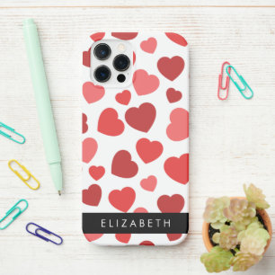 Pattern Of Hearts, Red Hearts, Your Name iPhone 12 Pro Case