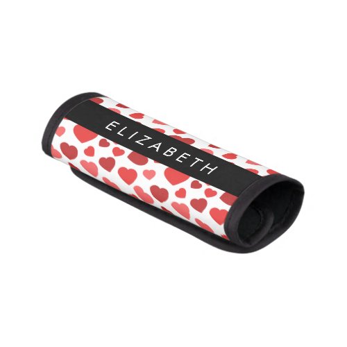 Pattern Of Hearts Red Hearts Your Name Luggage Handle Wrap