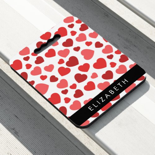 Pattern Of Hearts Red Hearts Your Name Seat Cushion