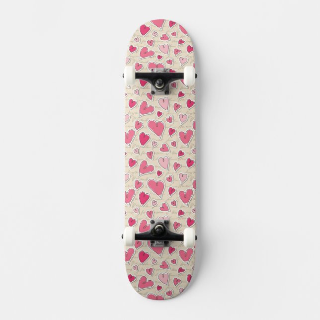 Pattern of Hearts Skateboard (Front)