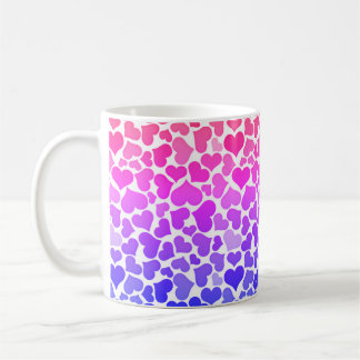 Pattern of Hearts Stylish Modern Violet Pink Chic Coffee Mug