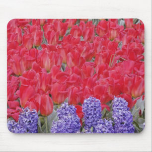 Pattern of hyacinth, tulips, and daffodils, mouse pad