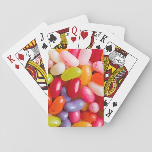 Pattern of jelly beans poker cards