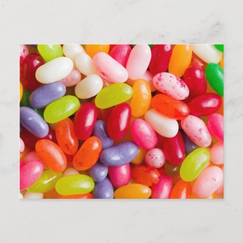 Pattern of jelly beans postcard