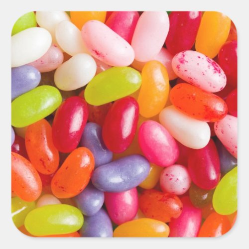 Pattern of jelly beans square sticker