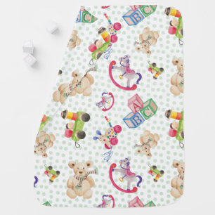 Pattern of kid's toys baby blanket