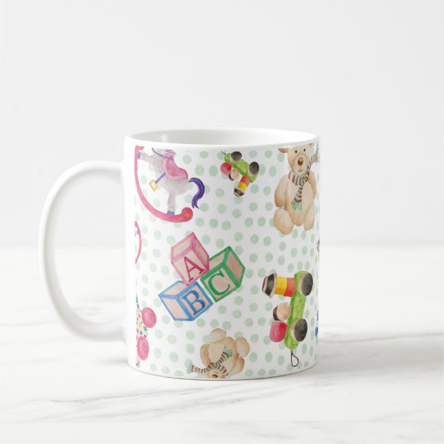 Pattern of kid's toys coffee mug (Left)