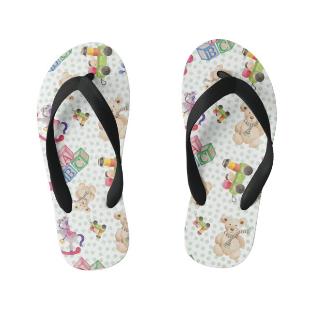 Pattern of kid's toys flip flops (Footbed)