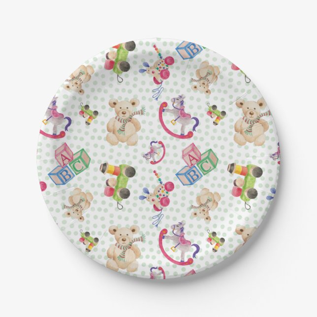 Pattern of kid's toys paper plates (Front)