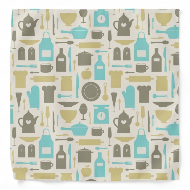 Pattern Of Kitchen Tools Bandana (Front)