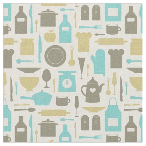 Pattern Of Kitchen Tools Fabric