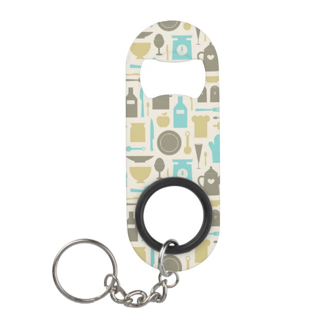 Pattern Of Kitchen Tools Keychain Bottle Opener (Front)