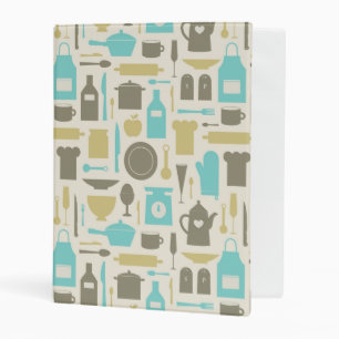 Pattern Of Kitchen Tools Mini Binder