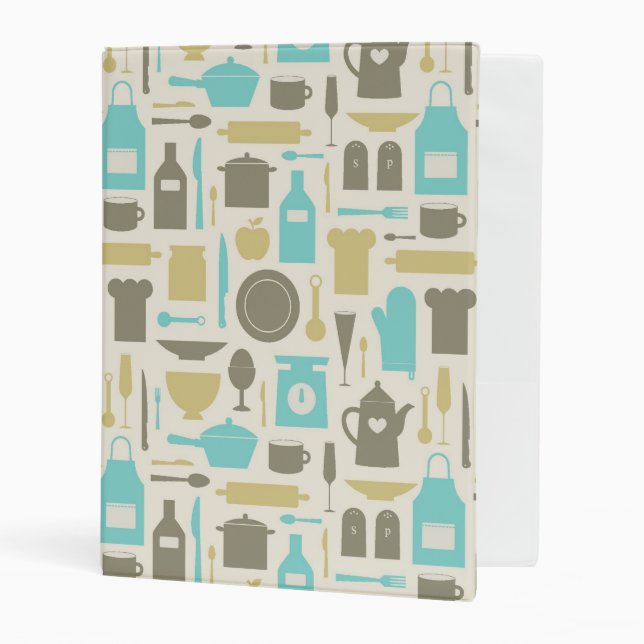 Pattern Of Kitchen Tools Mini Binder (Front/Inside)