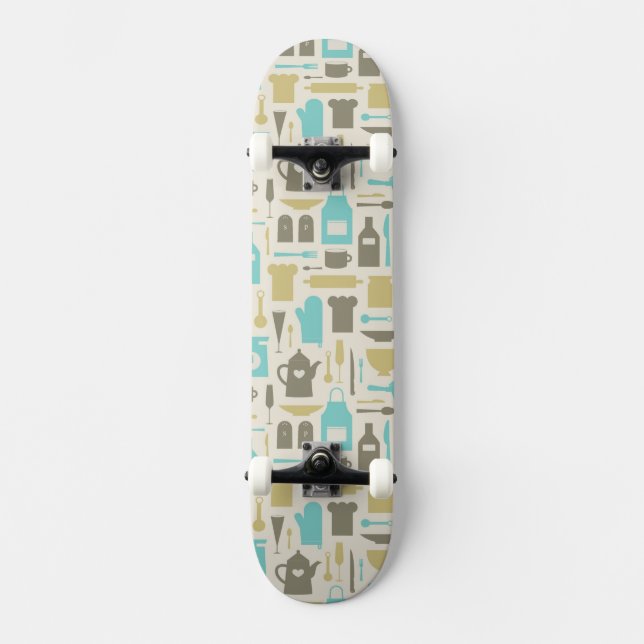 Pattern Of Kitchen Tools Skateboard (Front)