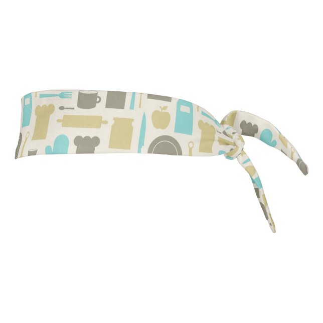 Pattern Of Kitchen Tools Tie Headband (Rotate 90)