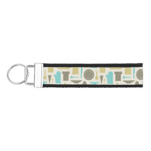 Pattern Of Kitchen Tools Wrist Keychain