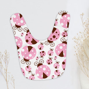 Pattern Of Ladybugs, Cute Ladybugs, Pink Ladybugs Baby Bib