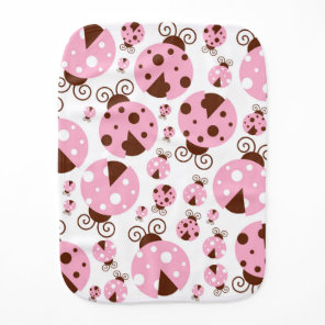 Pattern Of Ladybugs, Cute Ladybugs, Pink Ladybugs Baby Burp Cloth