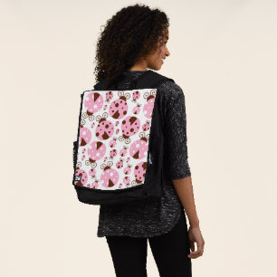 Pattern Of Ladybugs, Cute Ladybugs, Pink Ladybugs Backpack
