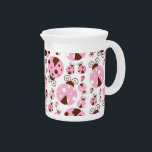 Pattern Of Ladybugs, Cute Ladybugs, Pink Ladybugs Beverage Pitcher<br><div class="desc">Cute,  fun and adorable ladybugs in pink color. Modern and trendy gift,  perfect for the ladybug lover in your life.</div>