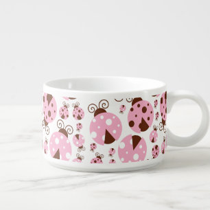 Pattern Of Ladybugs, Cute Ladybugs, Pink Ladybugs Bowl