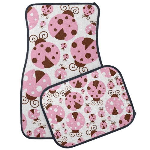 Pattern Of Ladybugs Cute Ladybugs Pink Ladybugs Car Floor Mat