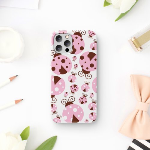 Pattern Of Ladybugs Cute Ladybugs Pink Ladybugs iPhone 11 Case