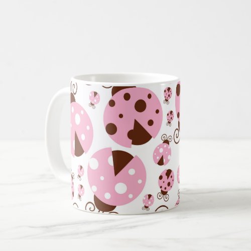 Pattern Of Ladybugs Cute Ladybugs Pink Ladybugs Coffee Mug