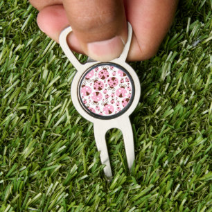 Pattern Of Ladybugs, Cute Ladybugs, Pink Ladybugs Divot Tool
