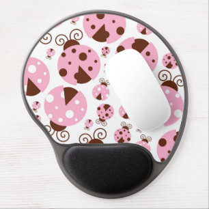 Pattern Of Ladybugs, Cute Ladybugs, Pink Ladybugs Gel Mouse Pad