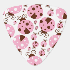 Pattern Of Ladybugs, Cute Ladybugs, Pink Ladybugs Guitar Pick