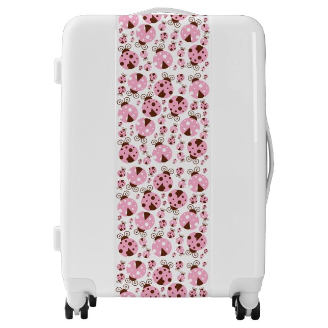 Pattern Of Ladybugs, Cute Ladybugs, Pink Ladybugs Luggage (Front)
