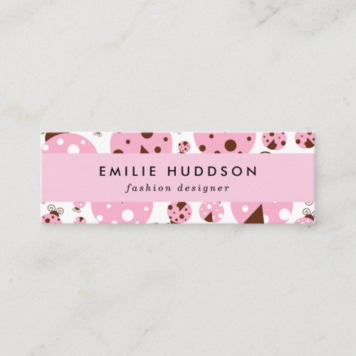 Pattern Of Ladybugs Cute Ladybugs Pink Ladybugs Mini Business Card