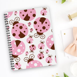 Pattern Of Ladybugs, Cute Ladybugs, Pink Ladybugs Notebook