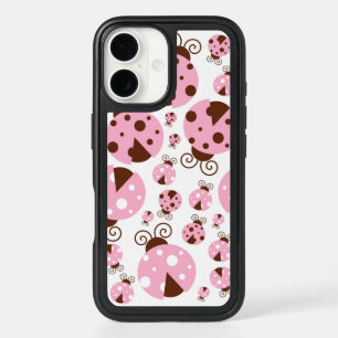 Pattern Of Ladybugs, Cute Ladybugs, Pink Ladybugs iPhone 16 Case