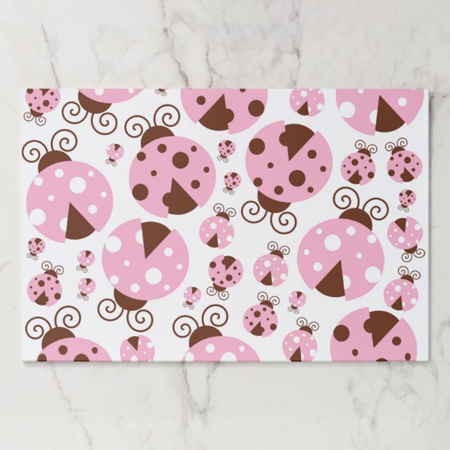 Pattern Of Ladybugs, Cute Ladybugs, Pink Ladybugs Paper Pad (Front)
