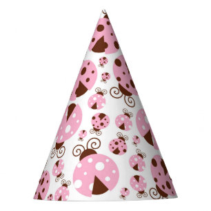 Pattern Of Ladybugs, Cute Ladybugs, Pink Ladybugs Party Hat