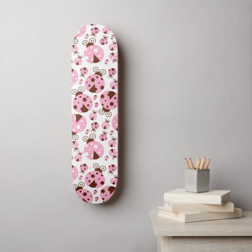 Pattern Of Ladybugs Cute Ladybugs Pink Ladybugs Skateboard