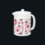 Pattern Of Ladybugs, Cute Ladybugs, Pink Ladybugs Teapot<br><div class="desc">Cute,  fun and adorable ladybugs in pink color. Modern and trendy gift,  perfect for the ladybug lover in your life.</div>