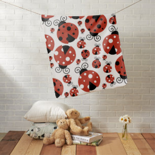 Pattern Of Ladybugs, Cute Ladybugs, Red Ladybugs Baby Blanket