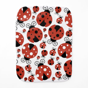 Pattern Of Ladybugs, Cute Ladybugs, Red Ladybugs Baby Burp Cloth