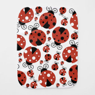 Pattern Of Ladybugs, Cute Ladybugs, Red Ladybugs Baby Burp Cloth