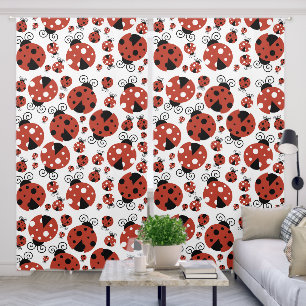 Pattern Of Ladybugs, Cute Ladybugs, Red Ladybugs Blackout Curtains