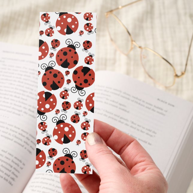 Pattern Of Ladybugs, Cute Ladybugs, Red Ladybugs Bookmarks (Hand)