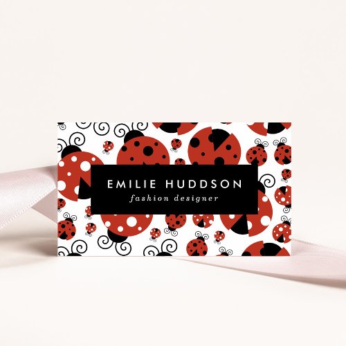 Pattern Of Ladybugs Cute Ladybugs Red Ladybugs Business Card