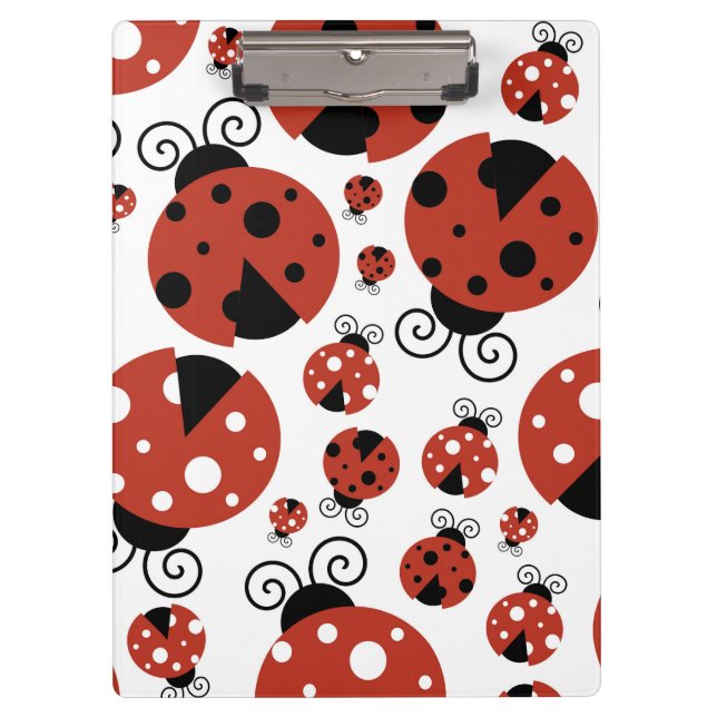 Pattern Of Ladybugs, Cute Ladybugs, Red Ladybugs Clipboard (Front)