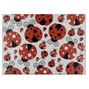 Pattern Of Ladybugs, Cute Ladybugs, Red Ladybugs Cutting Board